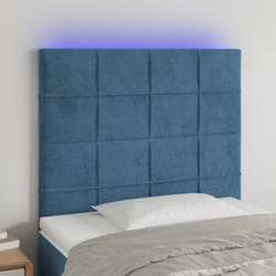 vidaXL Testiera a LED Blu Scuro 90x5x118/128 cm in Velluto