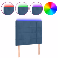 vidaXL Testiera a LED Blu Scuro 90x5x118/128 cm in Velluto - Vista aggiuntiva 2