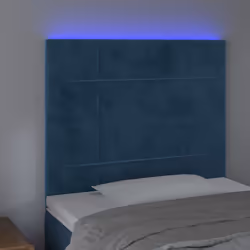 vidaXL Testiera a LED Blu Scuro 90x5x118/128 cm in Velluto - Vista aggiuntiva 3