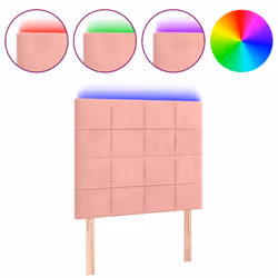 vidaXL Testiera a LED Rosa 90x5x118/128 cm in Velluto - Vista aggiuntiva 2