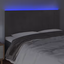 vidaXL Testiera a LED GrigioScuro 160x5x118/128cm in Velluto - Vista aggiuntiva 3