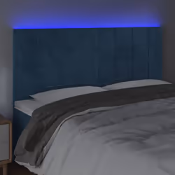 Testiera a LED Blu Scuro 180x5x118/128 cm in Vellutocod mxl 73806 - Vista aggiuntiva 3