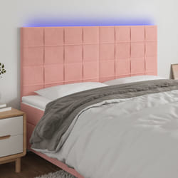 Testiera a LED Rosa 180x5x118/128 cm in Vellutocod mxl 97814