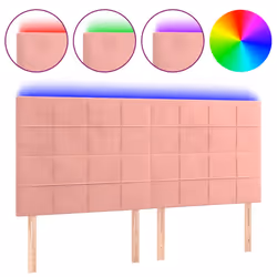 Testiera a LED Rosa 180x5x118/128 cm in Vellutocod mxl 97814 - Vista aggiuntiva 2