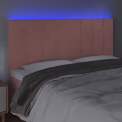 Testiera a LED Rosa 180x5x118/128 cm in Vellutocod mxl 97814 - Vista aggiuntiva 3