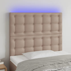 vidaXL Testiera a LED Cappuccino 80x5x118/128 cm in Similpelle