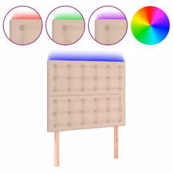 vidaXL Testiera a LED Cappuccino 80x5x118/128 cm in Similpelle - Vista aggiuntiva 2