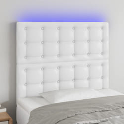 vidaXL Testiera a LED Bianco 90x5x118/128 cm in Similpelle