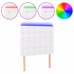 vidaXL Testiera a LED Bianco 90x5x118/128 cm in Similpelle - Vista aggiuntiva 2
