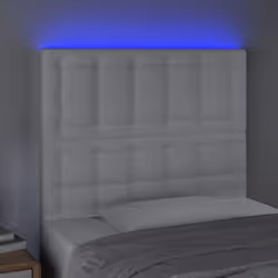 vidaXL Testiera a LED Bianco 90x5x118/128 cm in Similpelle - Vista aggiuntiva 3