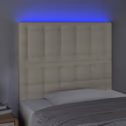 vidaXL Testiera a LED Crema 100x5x118/128 cm in Similpelle - Vista aggiuntiva 3