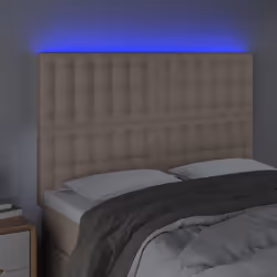 vidaXL Testiera a LED cappuccino 144x5x118/128 cm in Similpelle - Vista aggiuntiva 3