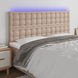 vidaXL Testiera a LED Cappuccino 160x5x118/128 cm in Similpelle