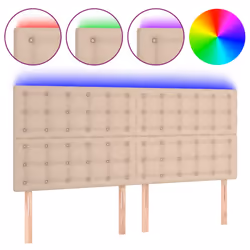 vidaXL Testiera a LED Cappuccino 160x5x118/128 cm in Similpelle - Vista aggiuntiva 2