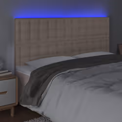 vidaXL Testiera a LED Cappuccino 160x5x118/128 cm in Similpelle - Vista aggiuntiva 3