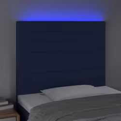 vidaXL Testiera a LED Blu 80x5x118/128 cm in Tessuto - Vista aggiuntiva 3