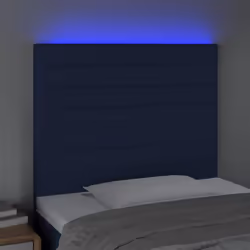 vidaXL Testiera a LED Blu 100x5x118/128 cm in Tessuto - Vista aggiuntiva 3