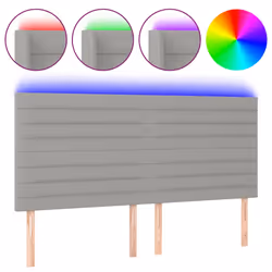 vidaXL Testiera a LED Grigio Chiaro 180x5x118/128 cm in Tessuto - Vista aggiuntiva 2