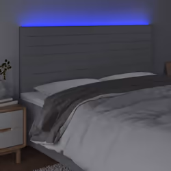vidaXL Testiera a LED Grigio Chiaro 180x5x118/128 cm in Tessuto - Vista aggiuntiva 3