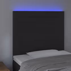 vidaXL Testiera a LED Nera 80x5x118/128 cm in Velluto - Vista aggiuntiva 3