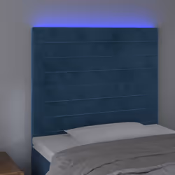 vidaXL Testiera a LED Blu scuro 80x5x118/128 cm in Velluto - Vista aggiuntiva 3