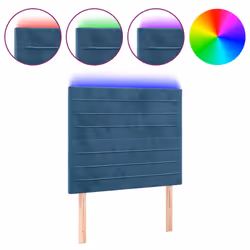 vidaXL Testiera a LED Blu Scuro 90x5x118/128 cm in Velluto - Vista aggiuntiva 2