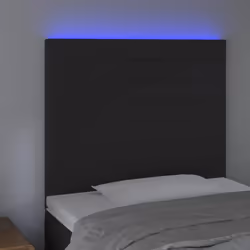 vidaXL Testiera a LED Nera 100x5x118/128 cm in Velluto - Vista aggiuntiva 3
