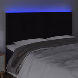 vidaXL Testiera a LED Nera 160x5x118/128 cm in Velluto - Vista aggiuntiva 3