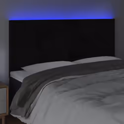 vidaXL Testiera a LED Nera 180x5x118/128 cm in Velluto - Vista aggiuntiva 3