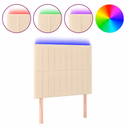 Testiera a LED crema 90x5x118/128 cm in Tessutocod mxl 73817 - Vista aggiuntiva 2
