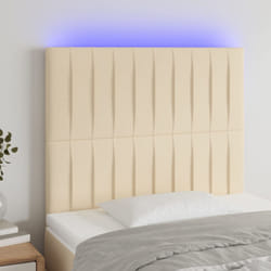 vidaXL Testiera a LED Crema 100x5x118/128 cm in Tessuto