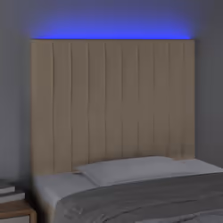 vidaXL Testiera a LED Crema 100x5x118/128 cm in Tessuto - Vista aggiuntiva 3