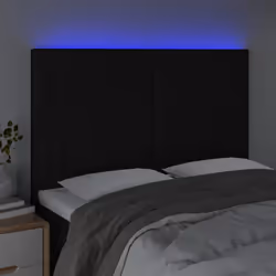 vidaXL Testiera a LED Nera 144x5x118/128 cm in Tessuto - Vista aggiuntiva 3