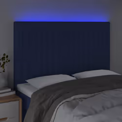 vidaXL Testiera a LED Blu 144x5x118/128 cm in Tessuto - Vista aggiuntiva 3