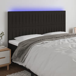 vidaXL Testiera a LED Nera 160x5x118/128 cm in Tessuto