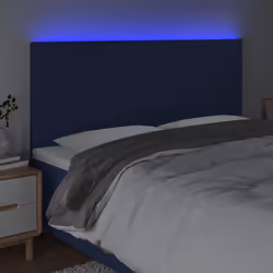 vidaXL Testiera a LED Blu 160x5x118/128 cm in Tessuto - Vista aggiuntiva 3