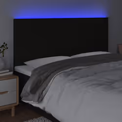 vidaXL Testiera a LED Nera 180x5x118/128 cm in Tessuto - Vista aggiuntiva 3