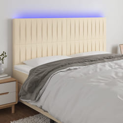 Testiera a LED Crema 180x5x118/128 cm in Tessutocod mxl 97829