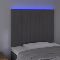 vidaXL Testiera a LED Grigio Scuro 80x5x118/128 cm in Velluto - Vista aggiuntiva 3