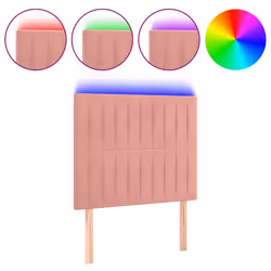 vidaXL Testiera a LED Rosa 100x5x118/128 cm in Velluto - Vista aggiuntiva 2