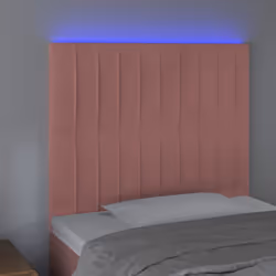 vidaXL Testiera a LED Rosa 100x5x118/128 cm in Velluto - Vista aggiuntiva 3