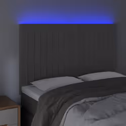 vidaXL Testiera a LED Grigio Scuro 144x5x118/128cm in Velluto - Vista aggiuntiva 3