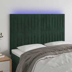 Testiera a led Verde Scuro 144x5x118/128cm in Velluto Vidaxl 451951