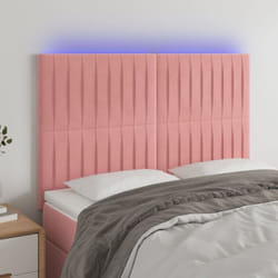 Testiera a led Rosa 144x5x118/128 cm in Velluto Vidaxl 684001