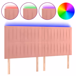 Testiera a LED Rosa 180x5x118/128 cm in Vellutocod mxl 97826 - Vista aggiuntiva 2