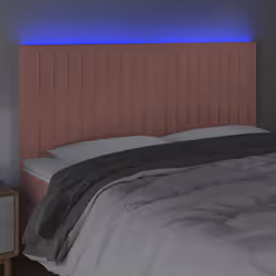 Testiera a LED Rosa 180x5x118/128 cm in Vellutocod mxl 97826 - Vista aggiuntiva 3