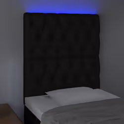 vidaXL Testiera a LED nero 80x7x118/128cm in Tessuto - Vista aggiuntiva 3