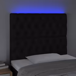 vidaXL Testiera a LED nero 90x7x118/128cm in Tessuto - Vista aggiuntiva 3