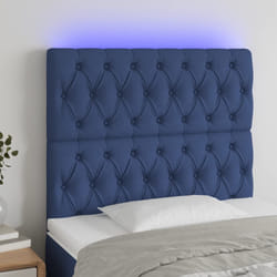 vidaXL Testiera a LED Blu 90x7x118/128 cm in Tessuto