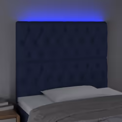 vidaXL Testiera a LED Blu 90x7x118/128 cm in Tessuto - Vista aggiuntiva 3